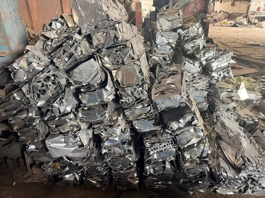 Stainless steel scrap bales at our godown